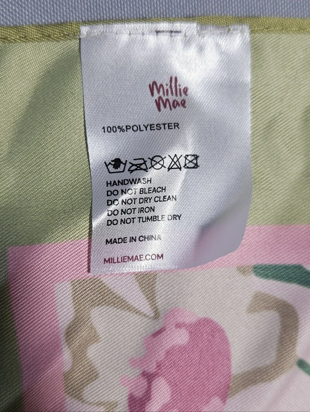 Millie Mae Cottagecore Romantic Floral Pink Chartreuse Square Scarf NWT